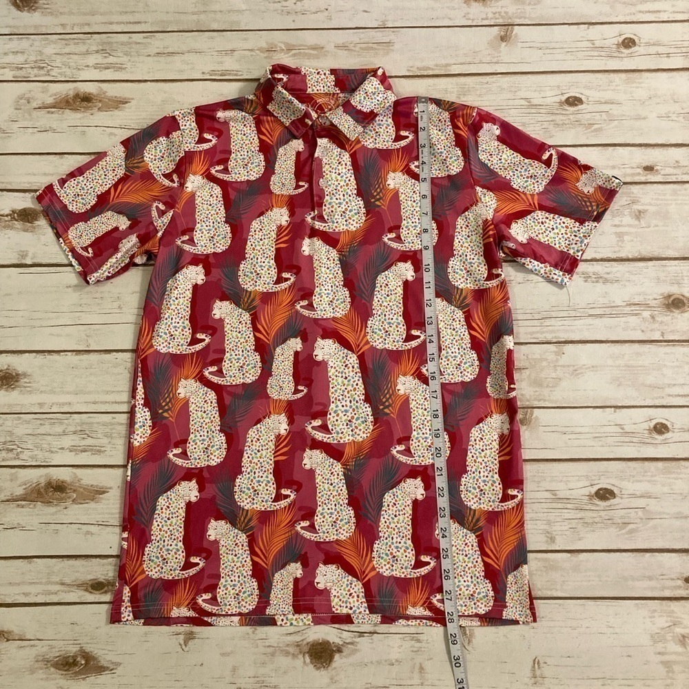 Proud 90 Men’s Jungle Cats UPF 30 UV Protection Golf Polo Medium - Picture 4 of 8